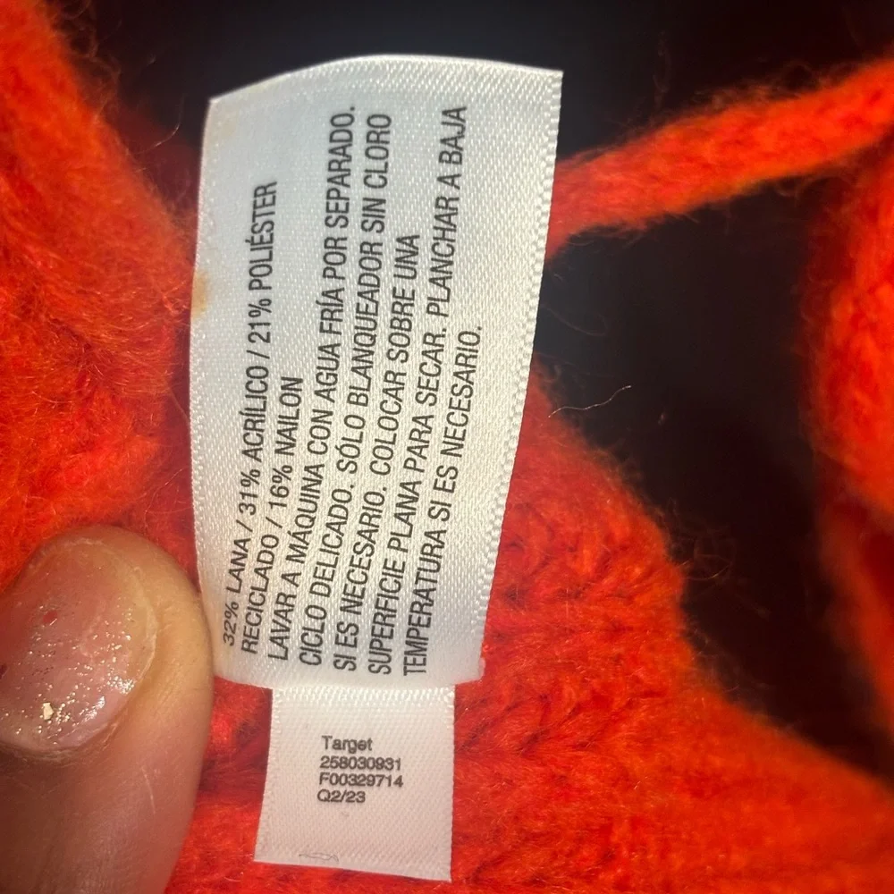 Future Collective Orange Crew Neck Sweater with Ribbed Texture - Picture 5 of 6